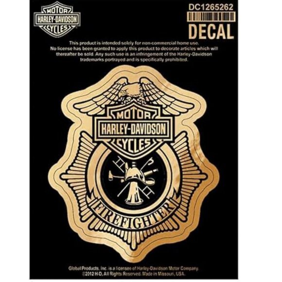 Harley Davidson Firefighter Decal - Picture 1 of 5